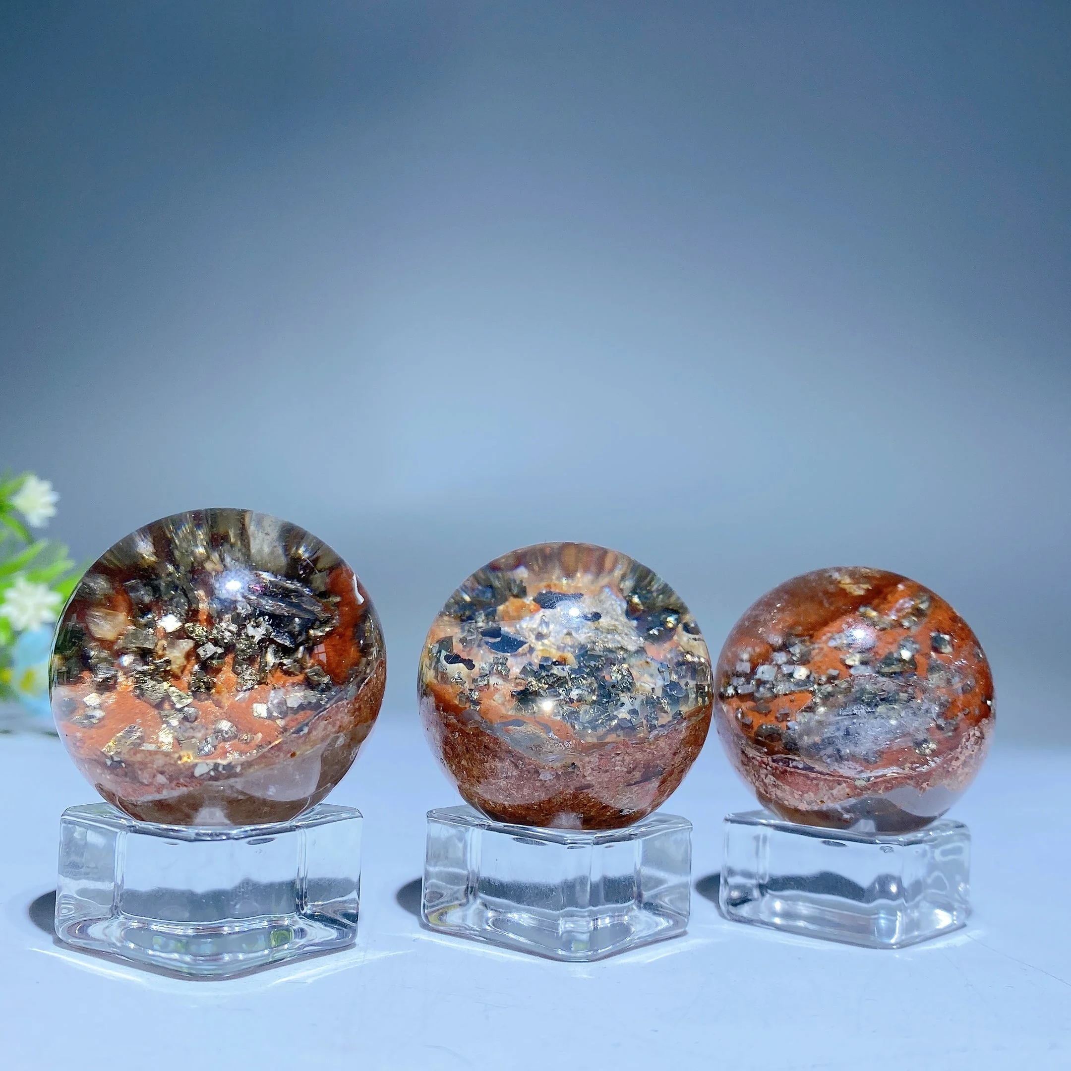28-50mm Pyrite Quartz Crystal Sphere for Healing - Image 4