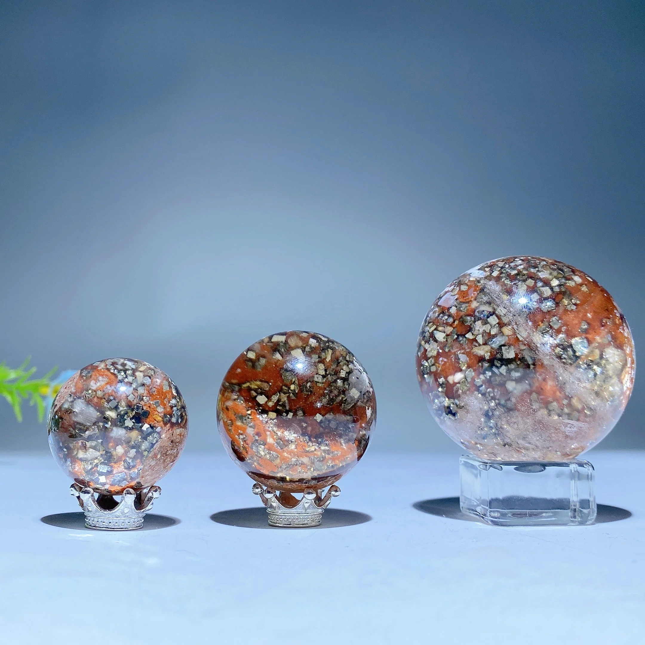 28-50mm Pyrite Quartz Crystal Sphere for Healing - Image 5