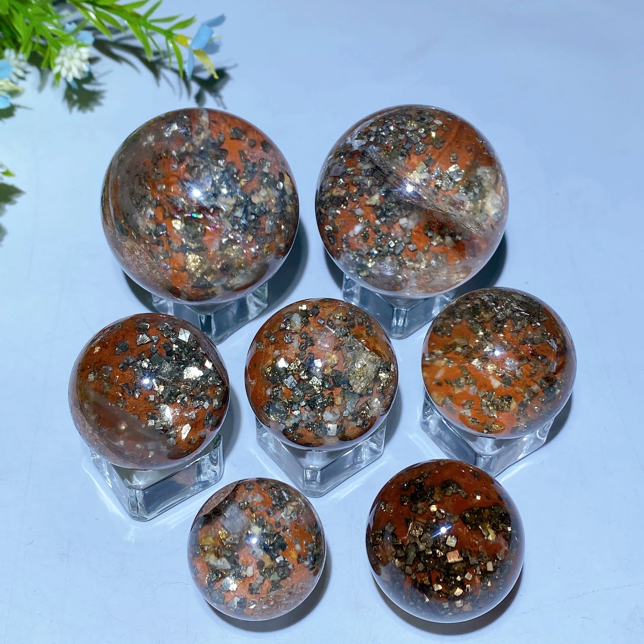 28-50mm Pyrite Quartz Crystal Sphere for Healing - Image 6