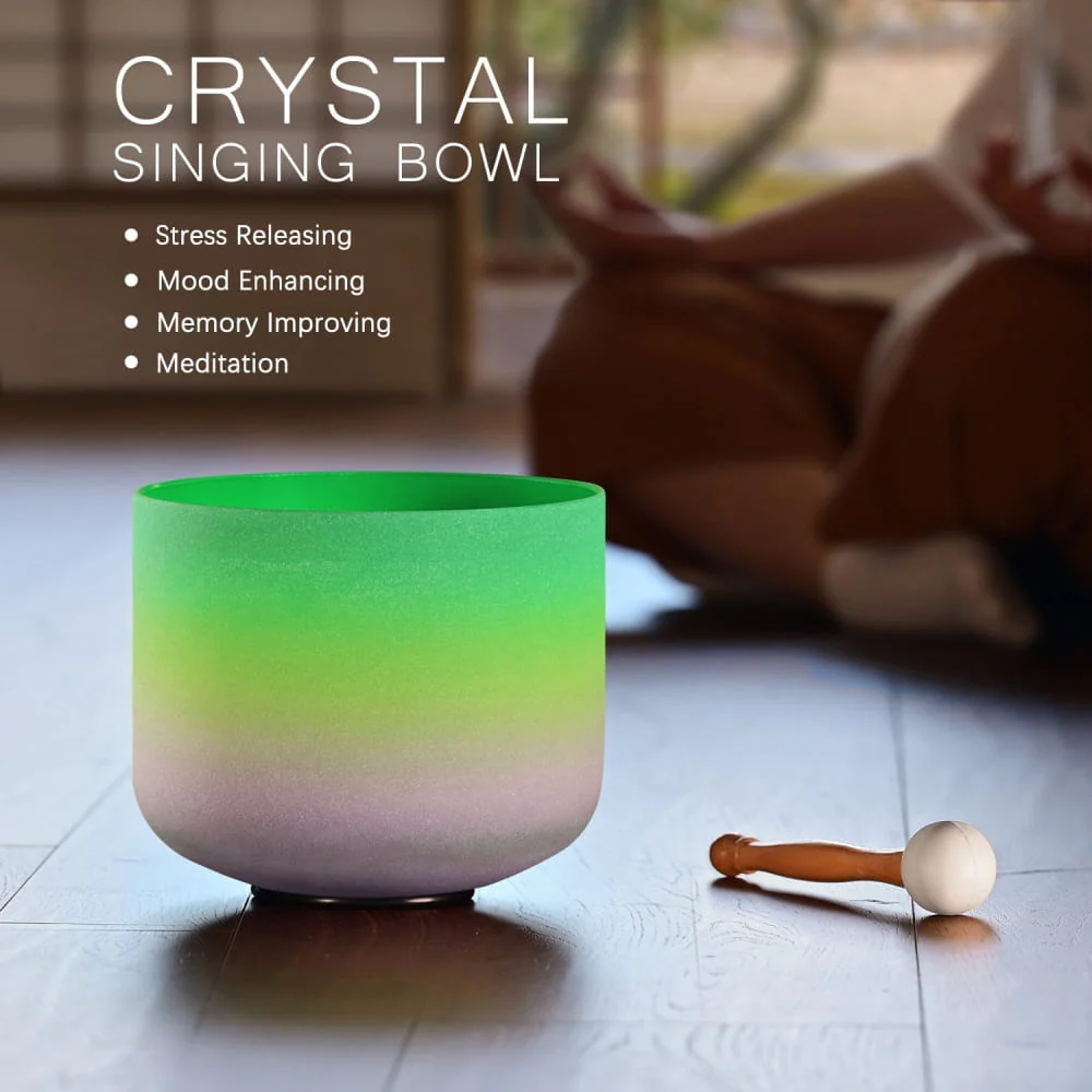 9" F Note Rainbow Color Crystal Singing Bowl - Image 3