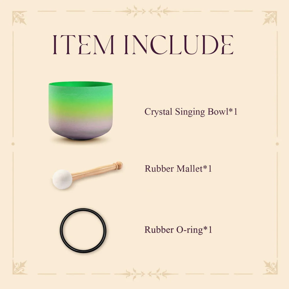 9" F Note Rainbow Color Crystal Singing Bowl - Image 5