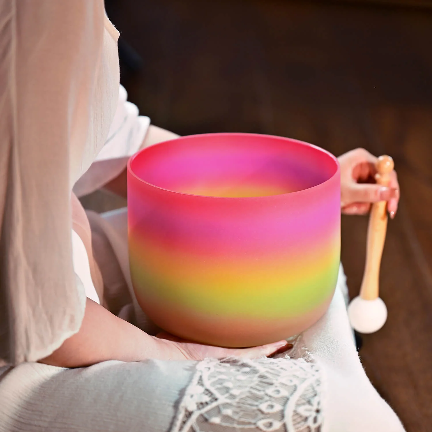 Rainbow Crystal Singing Bowl for Chakra Meditation - Image 7