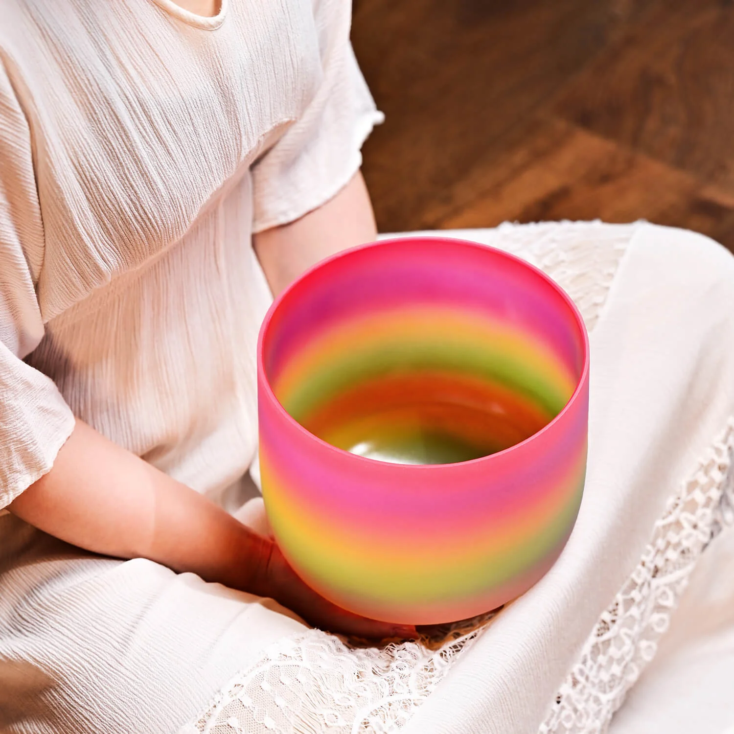 Rainbow Crystal Singing Bowl for Chakra Meditation - Image 8