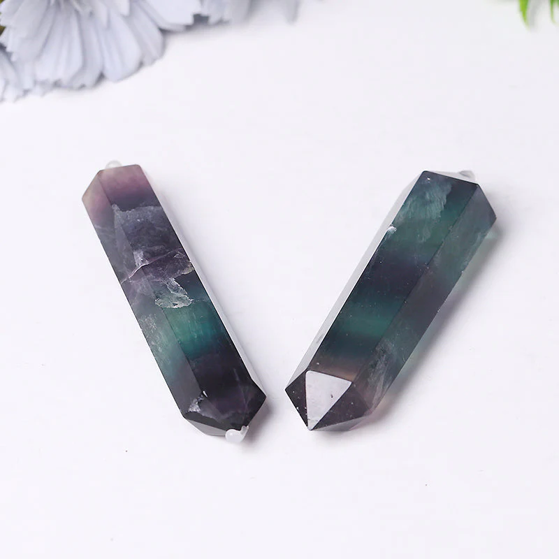 2.2-2.4 Inch Rainbow Fluorite Double Terminated Crystal Points for Healing - Image 5