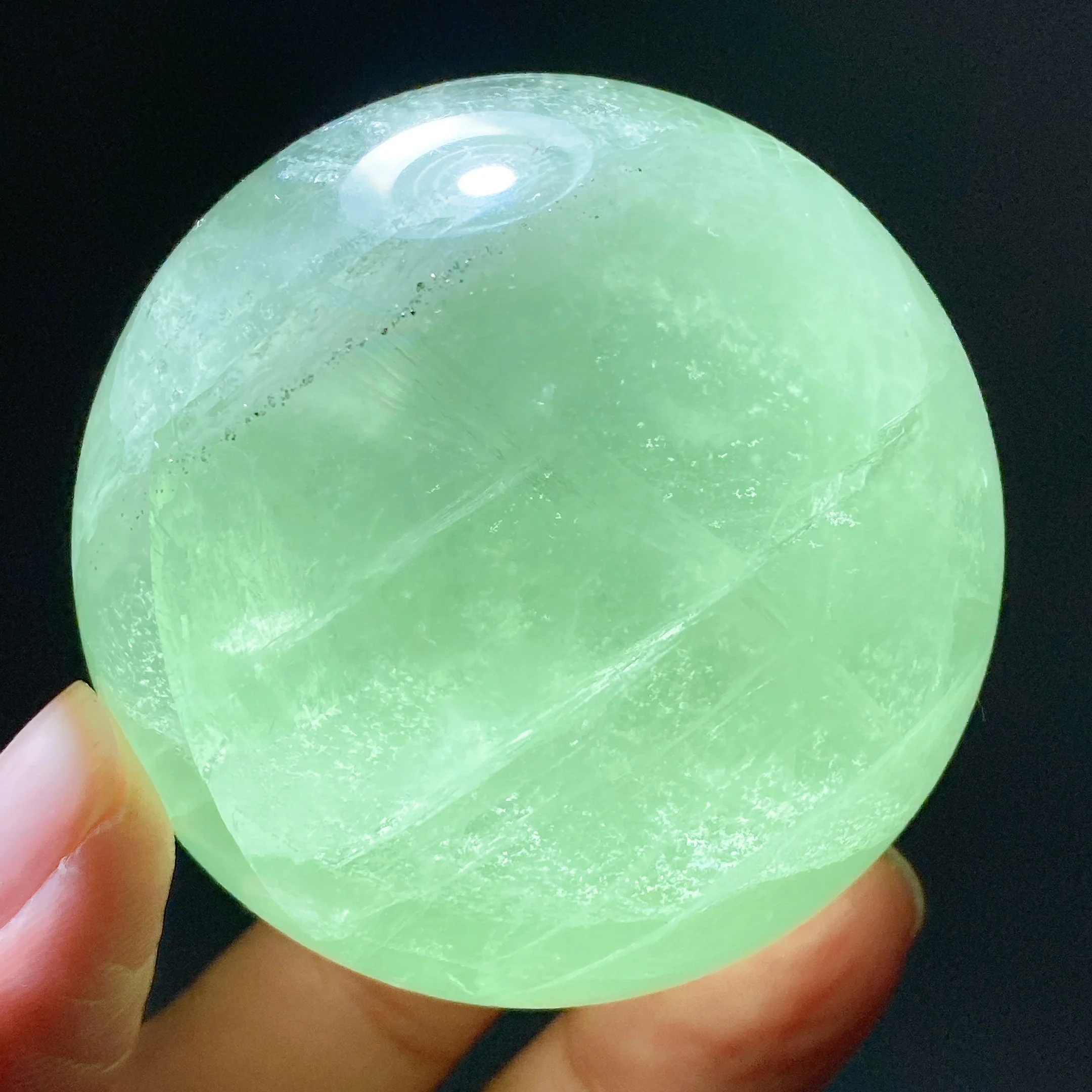 2-3 inch Rainbow Green Fluorite Healing Sphere - Image 6