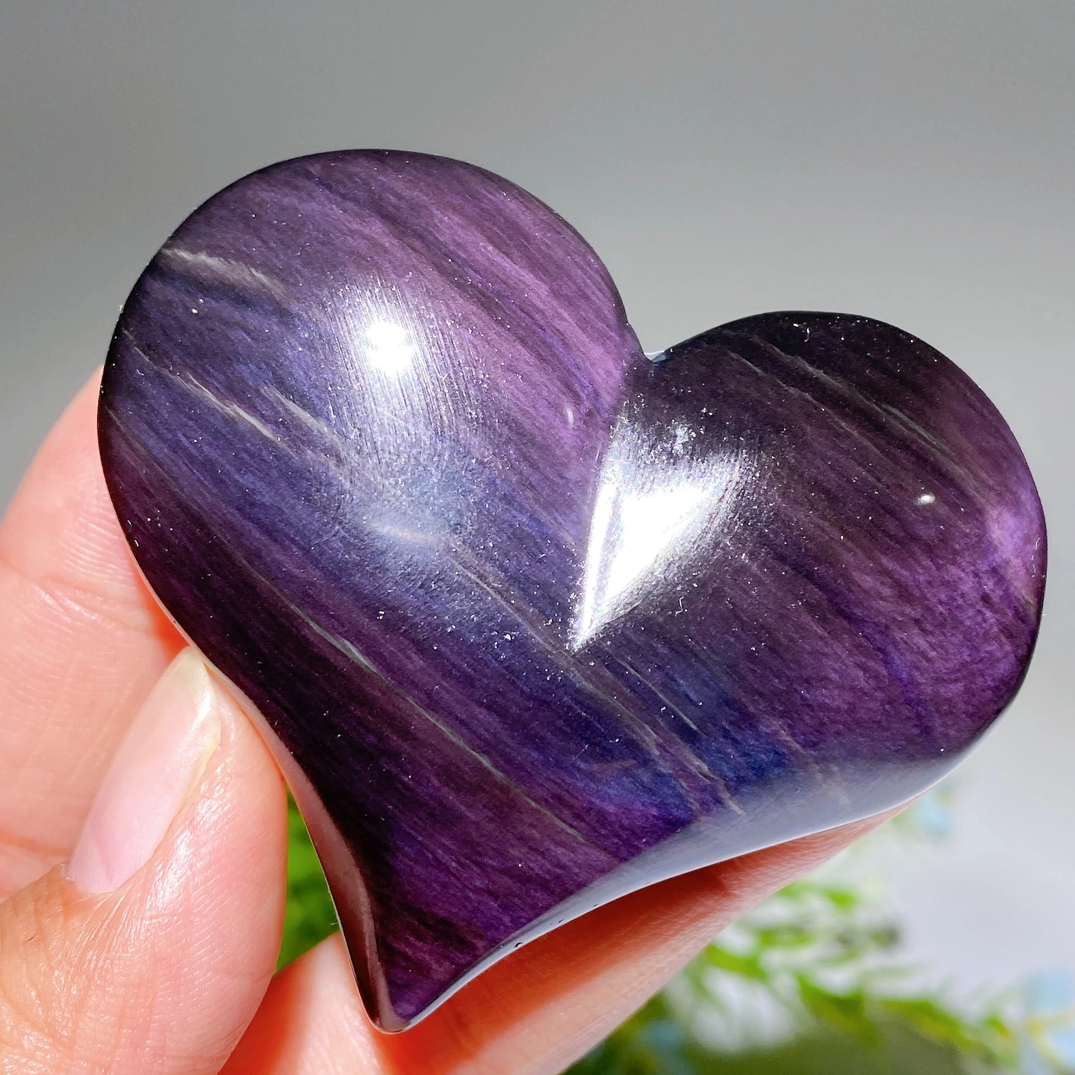 Rainbow Obsidian Heart Carving 1.8-2.7 Inch Crystal - Image 3