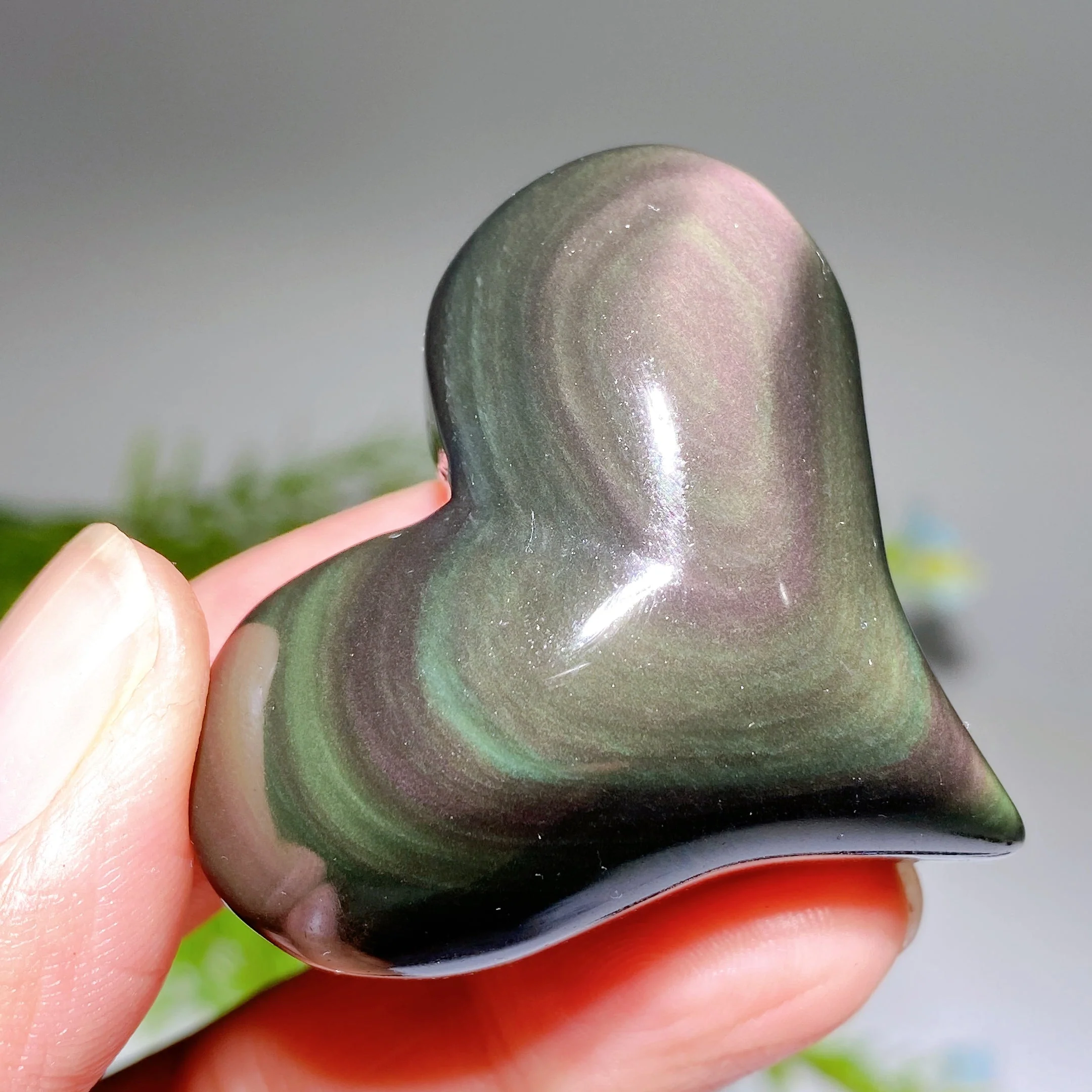 Rainbow Obsidian Heart Carving 1.8-2.7 Inch Crystal - Image 4