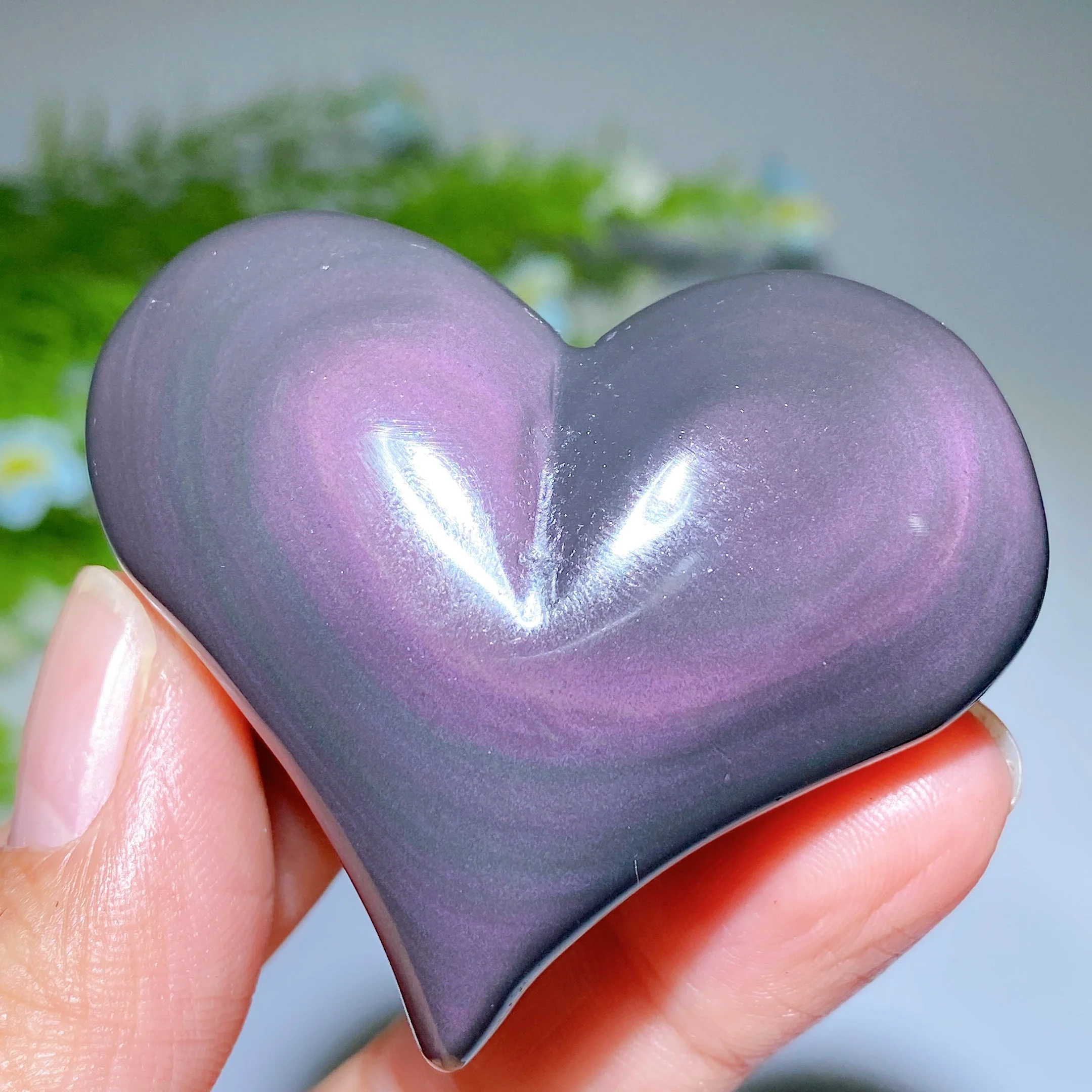 Rainbow Obsidian Heart Carving 1.8-2.7 Inch Crystal - Image 5