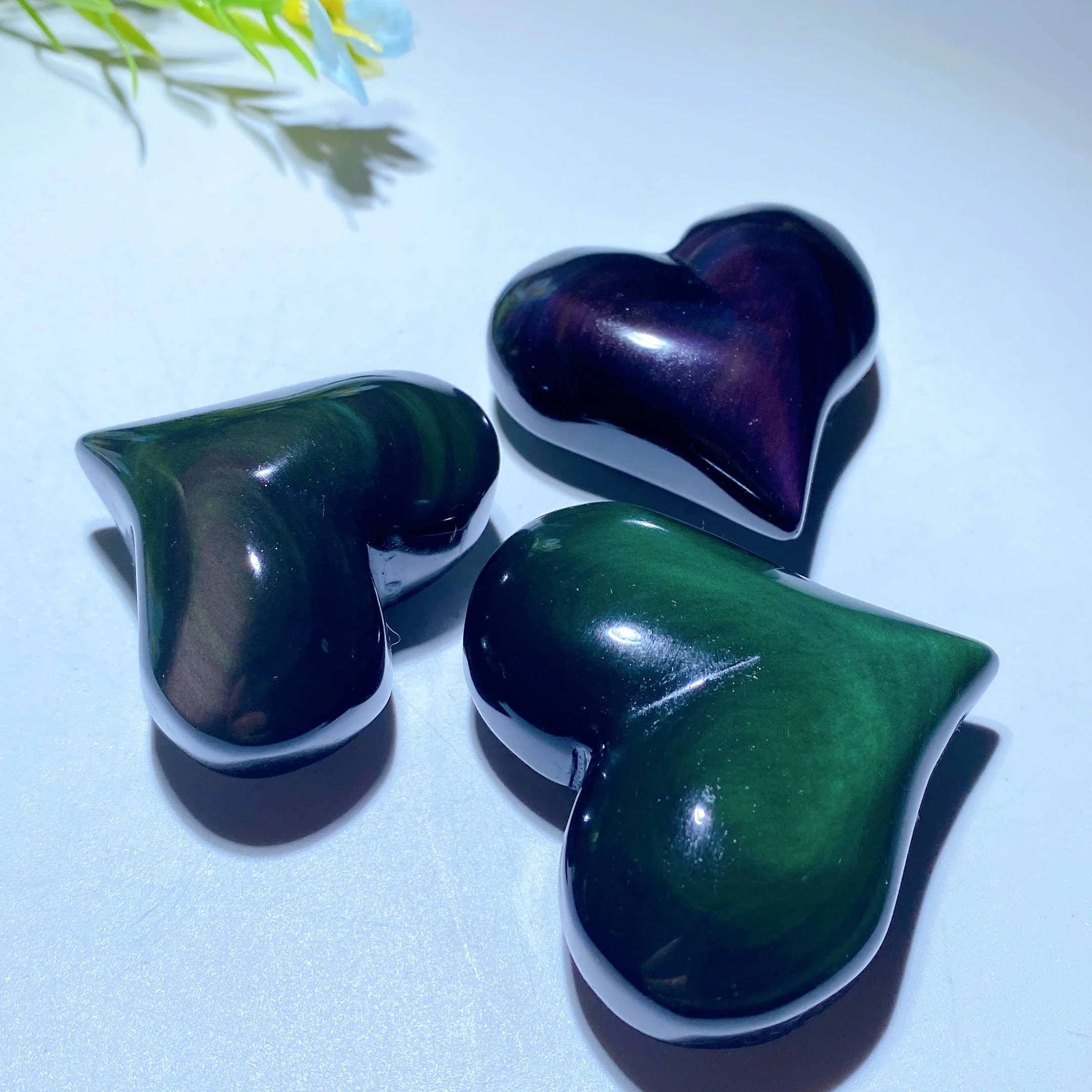Rainbow Obsidian Heart Carving 1.8-2.7 Inch Crystal - Image 7