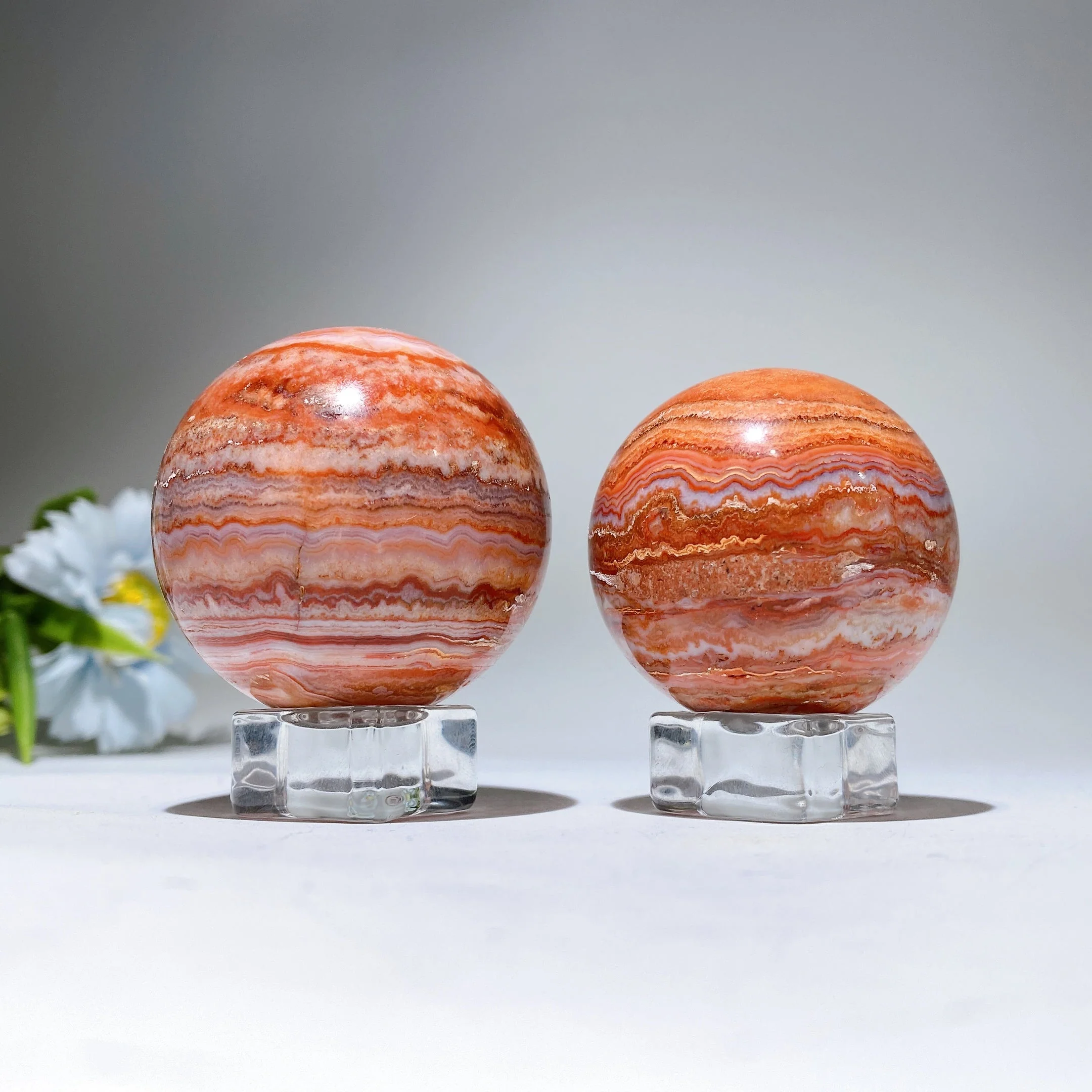 1.6-2.2 inch Red Crazy Agate Crystal Sphere for Healing Display - Image 4