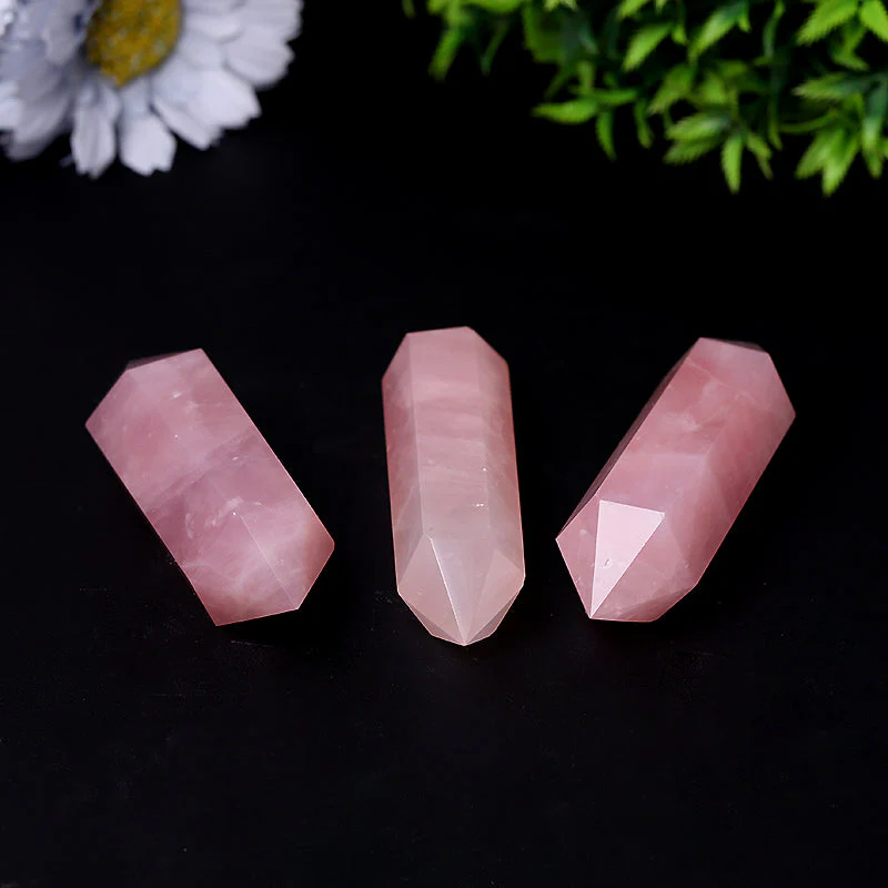 Natural Rose Quartz Double Terminated Points 2.5-4.5in | Healing Sounds - Image 3