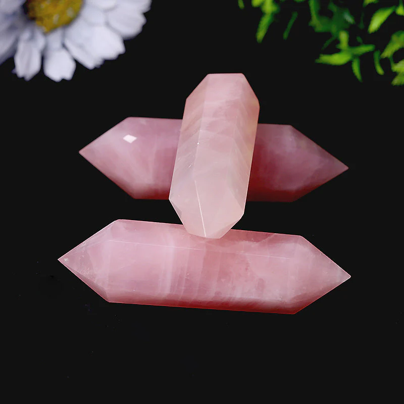 Natural Rose Quartz Double Terminated Points 2.5-4.5in | Healing Sounds - Image 4