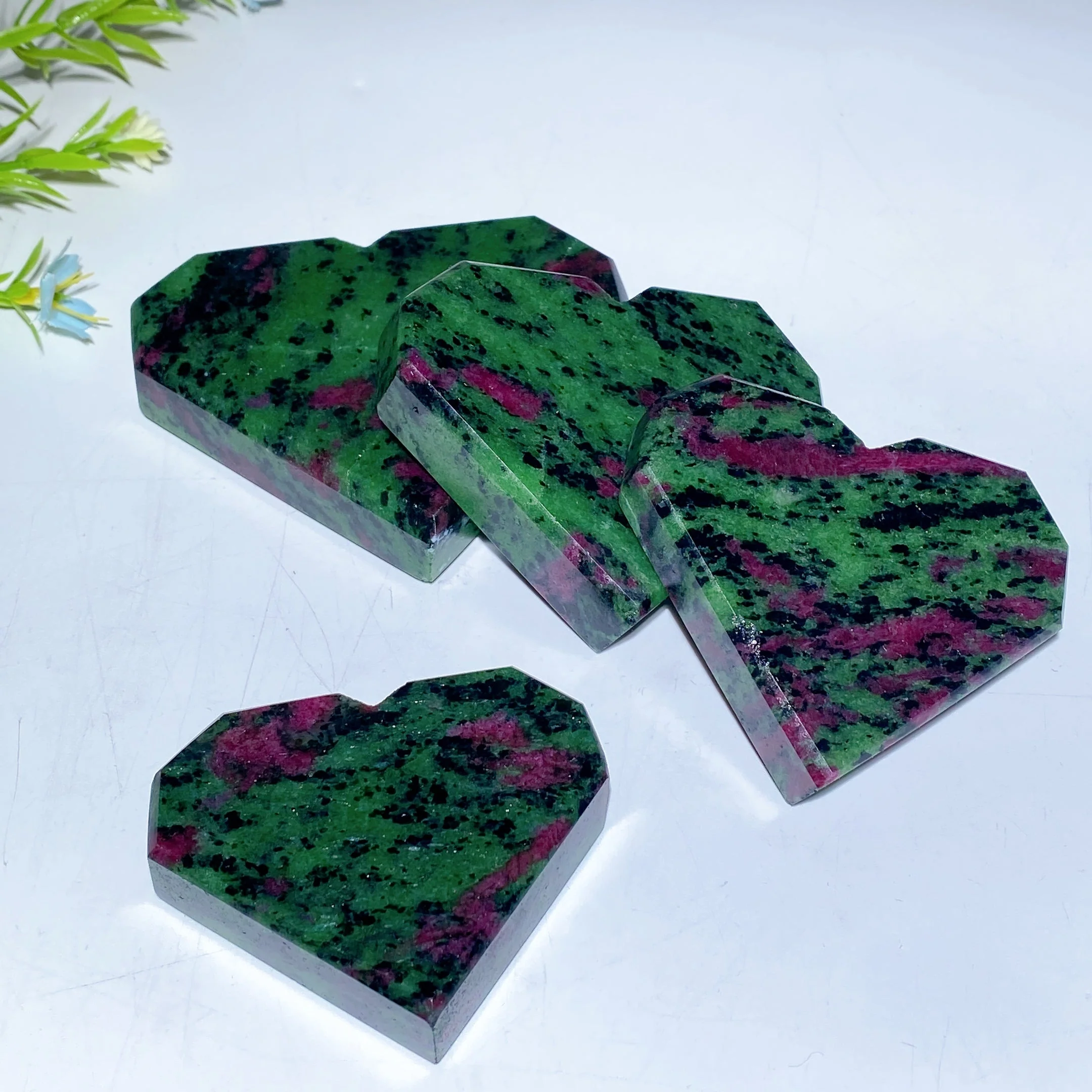 Ruby In Zoisite Heart Carving 2.5-4 Inch Healing Crystal - Image 3