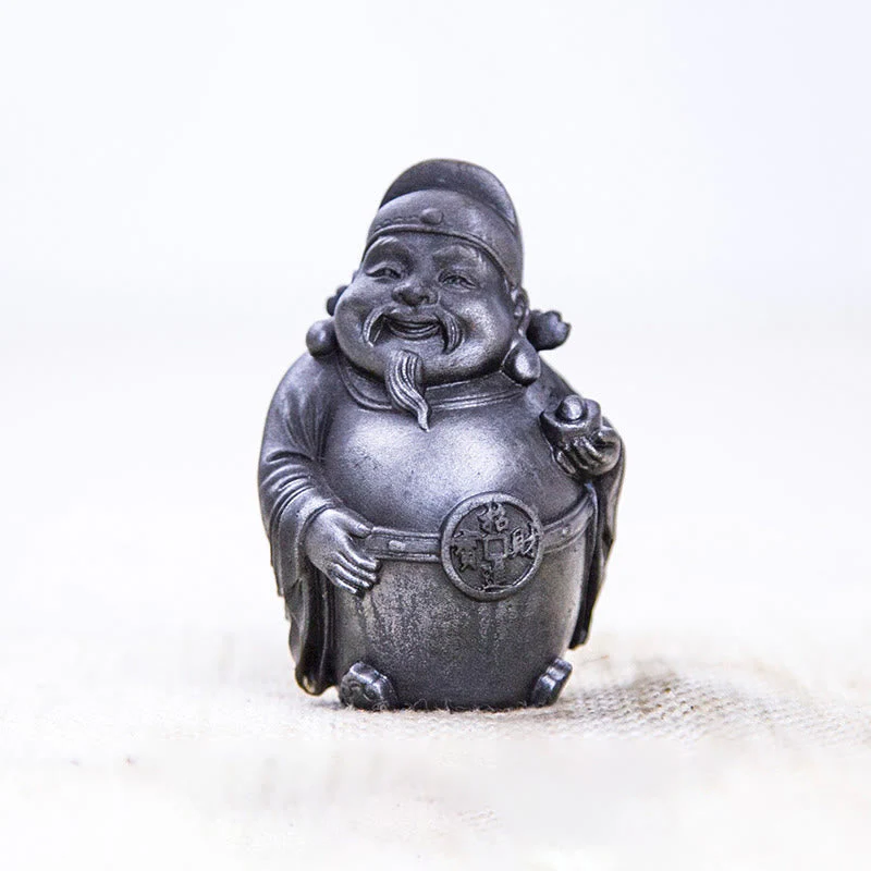Rust Version Literary God of Wealth Iron Powder Statue - Image 10