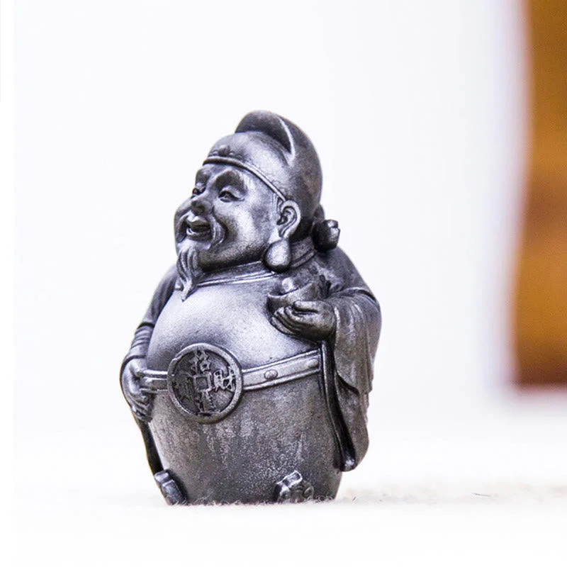 Rust Version Literary God of Wealth Iron Powder Statue - Image 11
