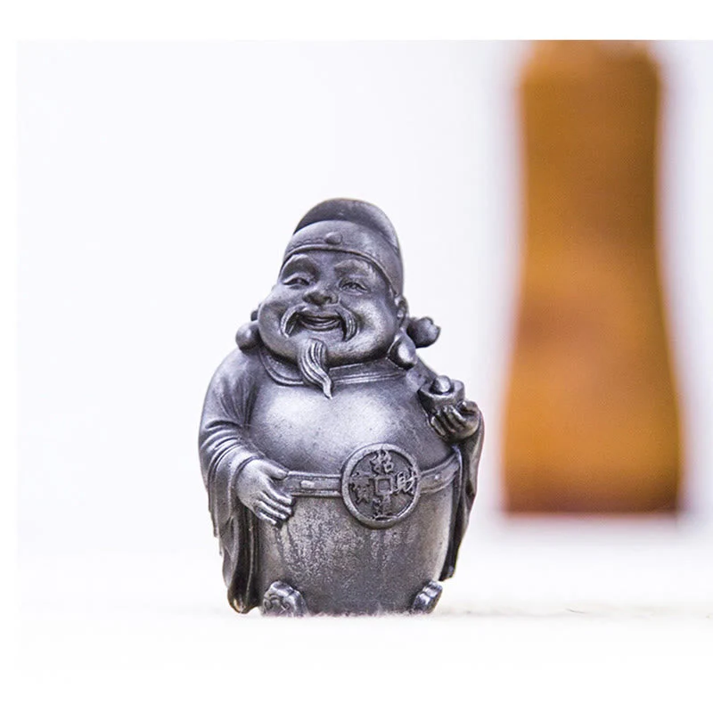 Rust Version Literary God of Wealth Iron Powder Statue - Image 12