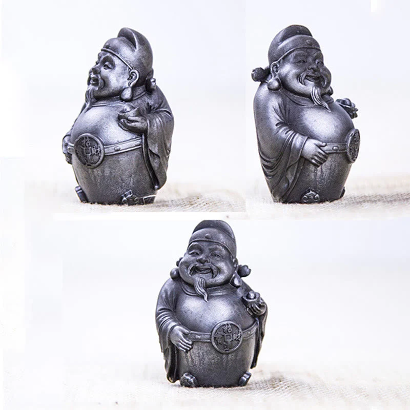Rust Version Literary God of Wealth Iron Powder Statue - Image 13