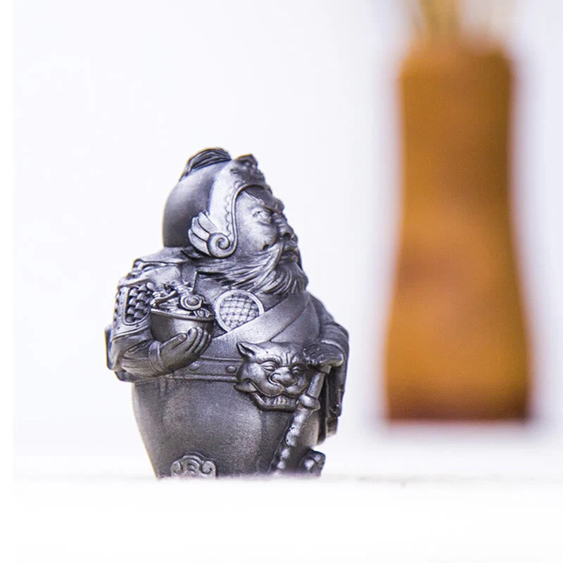 Rust Version Literary God of Wealth Iron Powder Statue - Image 17