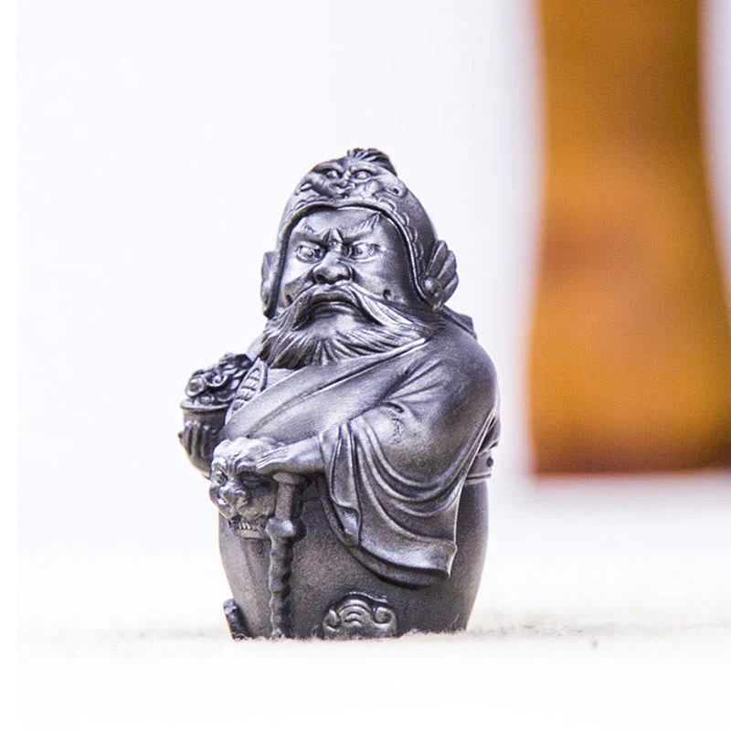 Rust Version Literary God of Wealth Iron Powder Statue - Image 18