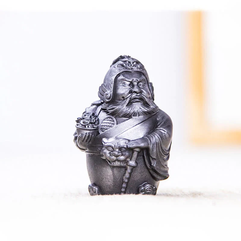 Rust Version Literary God of Wealth Iron Powder Statue - Image 19
