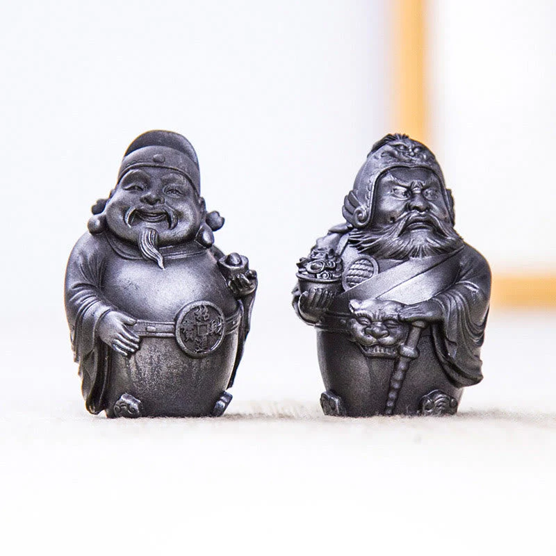 Rust Version Literary God of Wealth Iron Powder Statue - Image 21