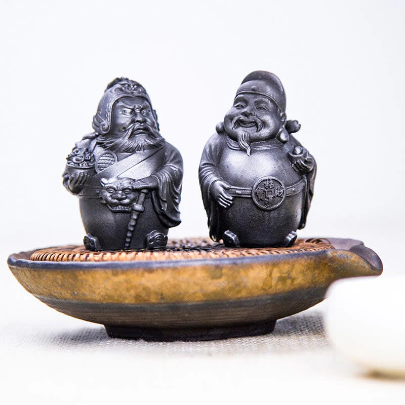 Rust Version Literary God of Wealth Iron Powder Statue - Image 22