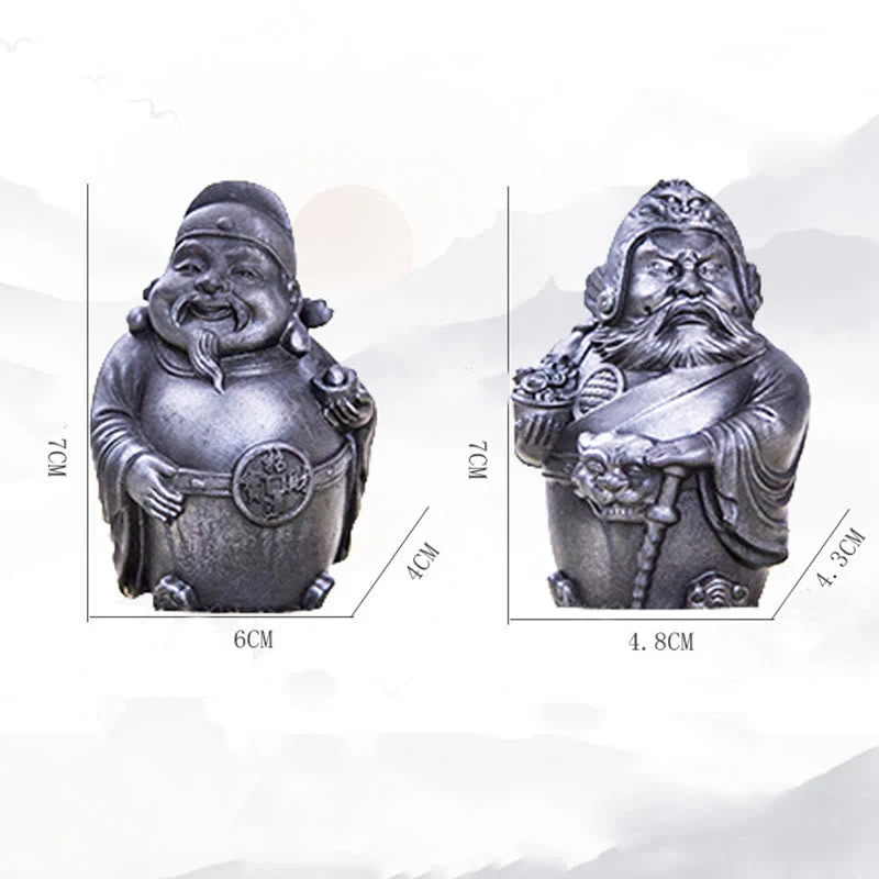 Rust Version Literary God of Wealth Iron Powder Statue - Image 26