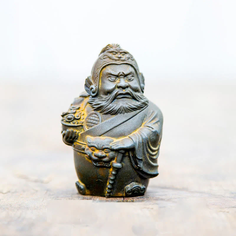Rust Version Literary God of Wealth Iron Powder Statue - Image 6