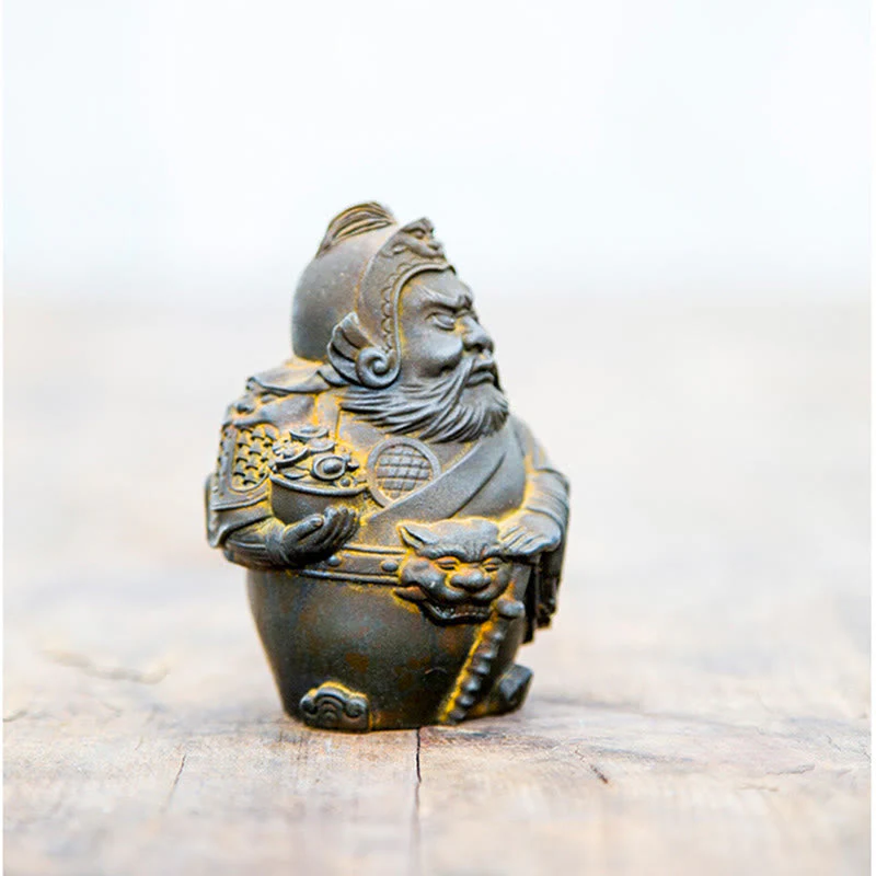 Rust Version Literary God of Wealth Iron Powder Statue - Image 7