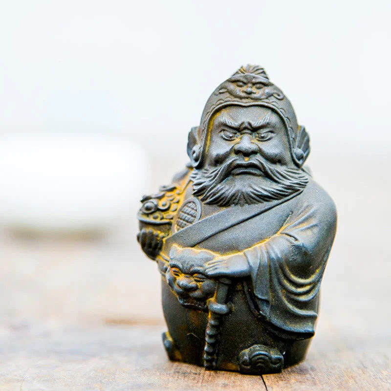 Rust Version Literary God of Wealth Iron Powder Statue - Image 8