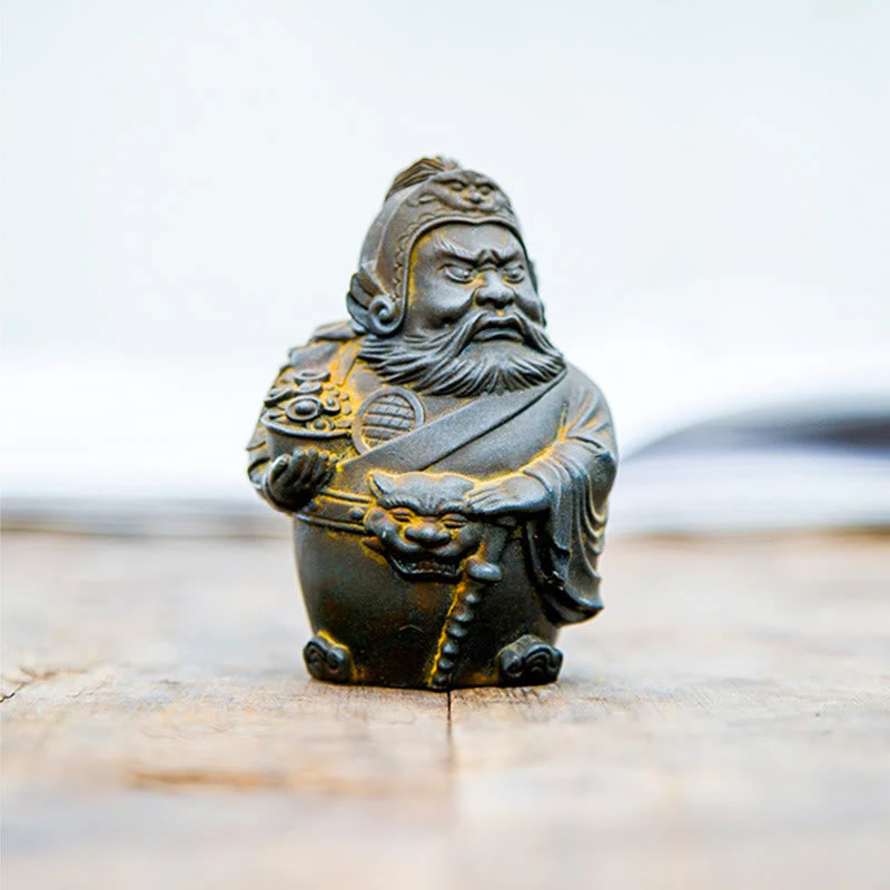 Rust Version Literary God of Wealth Iron Powder Statue - Image 9