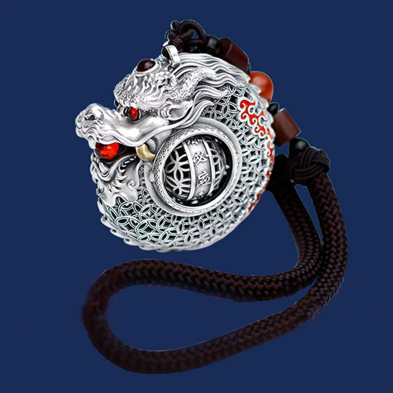 999 Sterling Silver Dragon Ball Hanging Decoration for Strength & Balance - Image 10