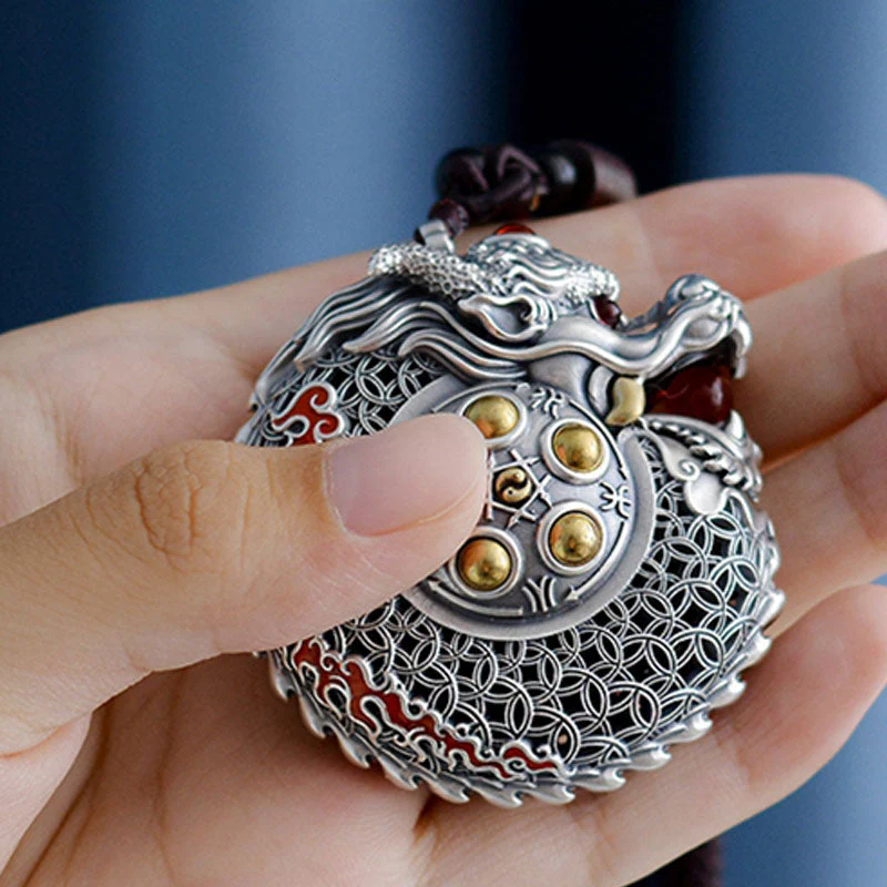 999 Sterling Silver Dragon Ball Hanging Decoration for Strength & Balance - Image 8