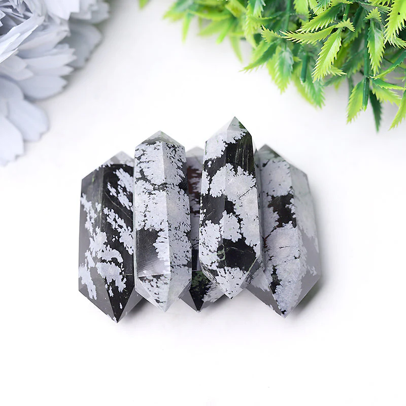 2-2.5 inch Snowflake Obsidian Double Terminated Point - Image 3