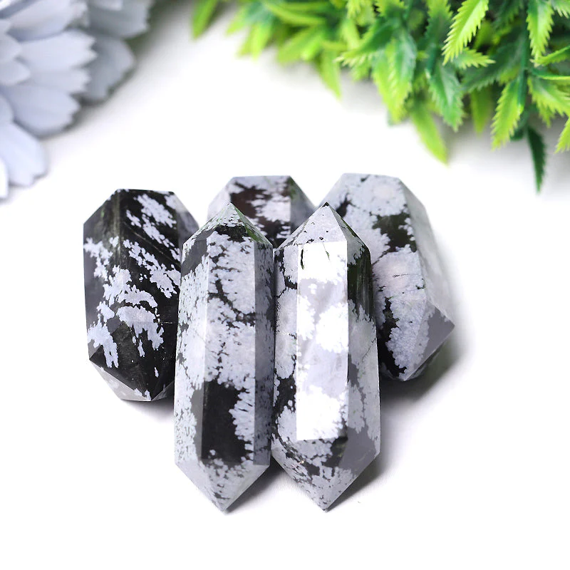 2-2.5 inch Snowflake Obsidian Double Terminated Point - Image 4