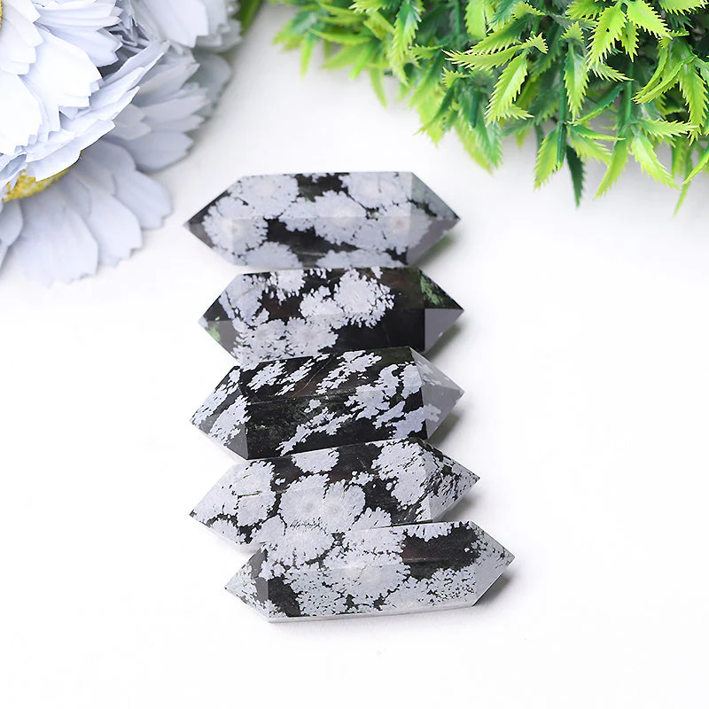 2-2.5 inch Snowflake Obsidian Double Terminated Point - Image 5
