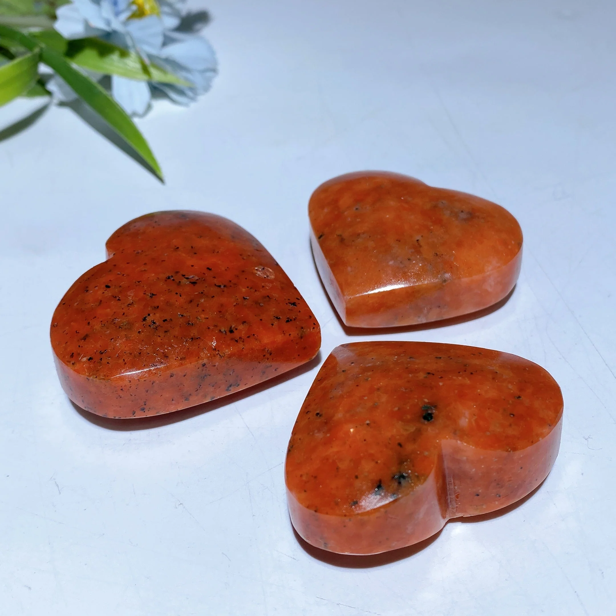 Sunstone Crystal Heart & Palm Figurines 1.8-2.2 inches - Image 3