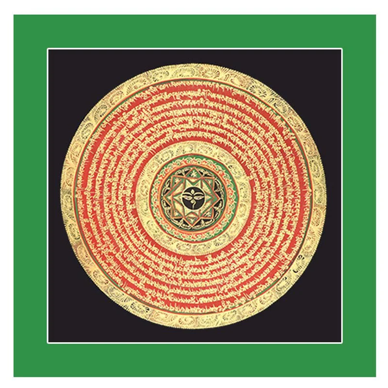 27cm Tibetan Thangka Painting with Six True Words Scripture | Meditation Decor - Image 11