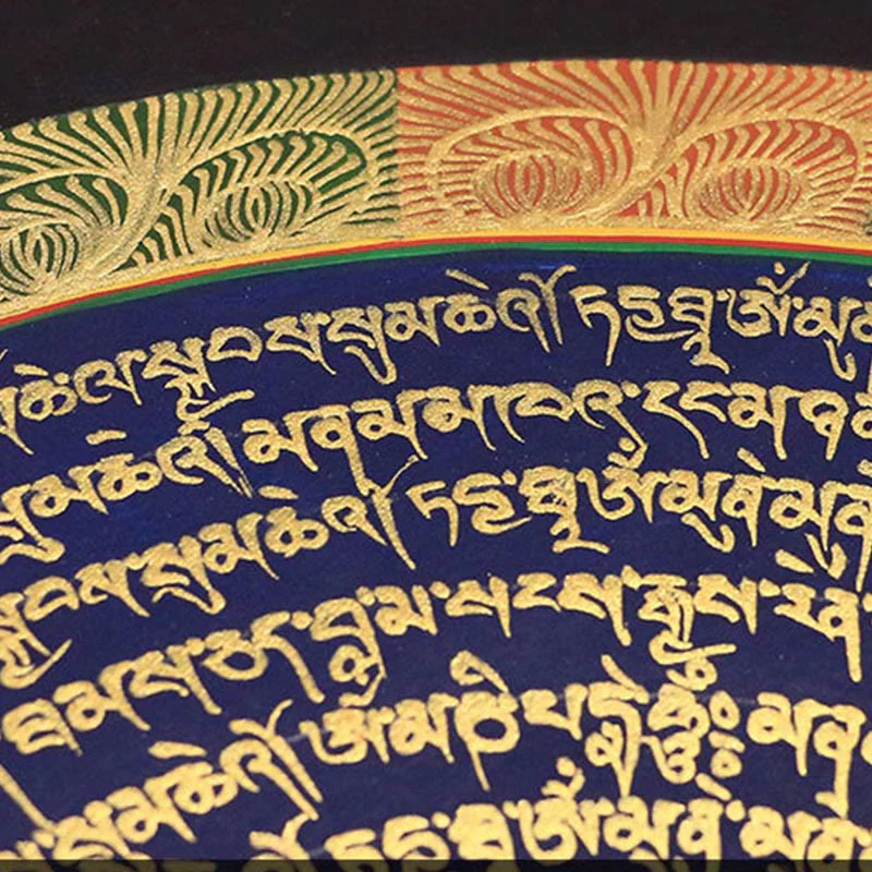 27cm Tibetan Thangka Painting with Six True Words Scripture | Meditation Decor - Image 8