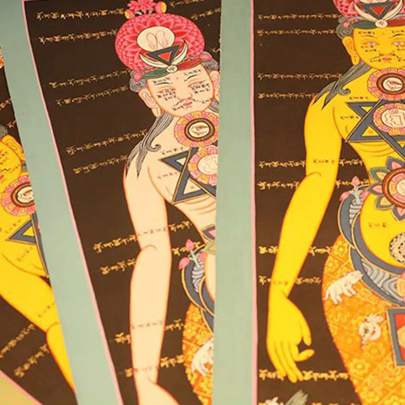 26.77x11.42 in Tibetan Thangka Painting Handmade Decoration - Image 6