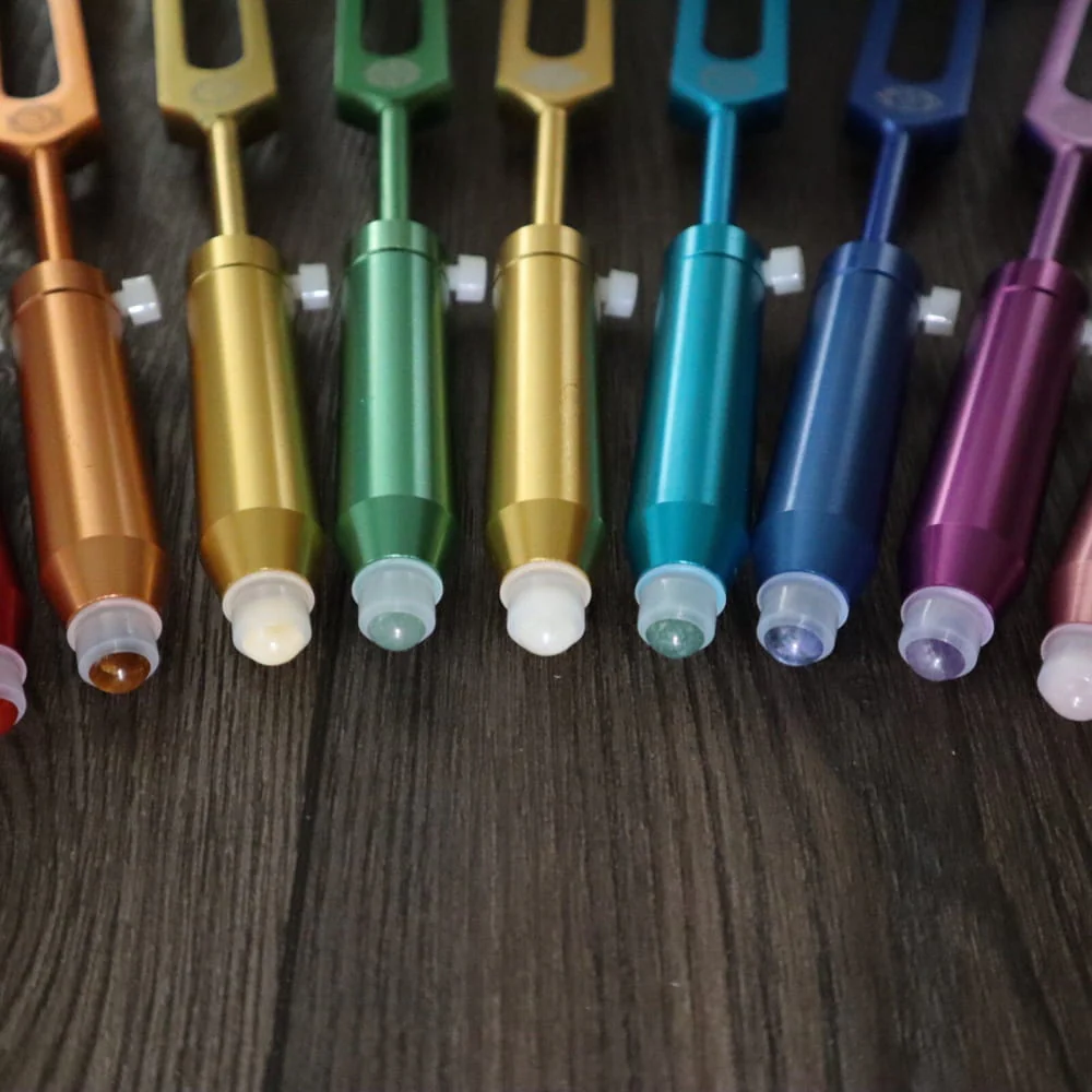 Tuning Fork Essential Oil Roller Ball Gemstone Feet Attachments - 9pc Set - Image 4