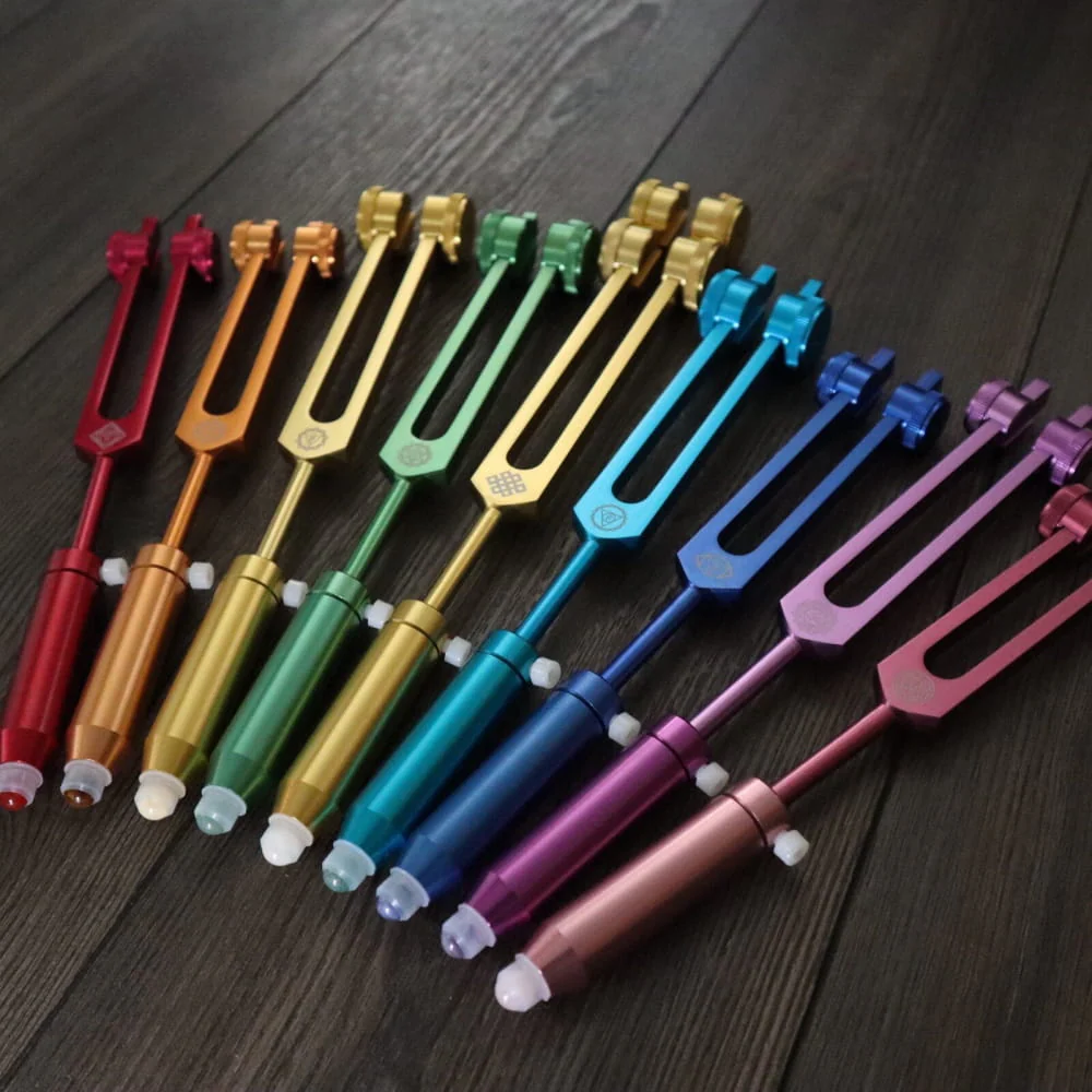Tuning Fork Essential Oil Roller Ball Gemstone Feet Attachments - 9pc Set - Image 5