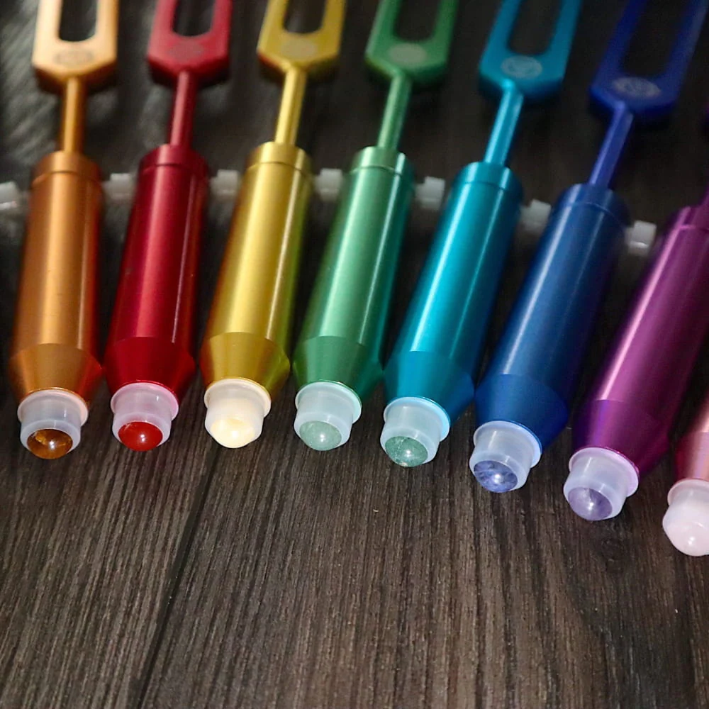 Tuning Fork Essential Oil Roller Ball Gemstone Feet Attachments - 9pc Set - Image 6
