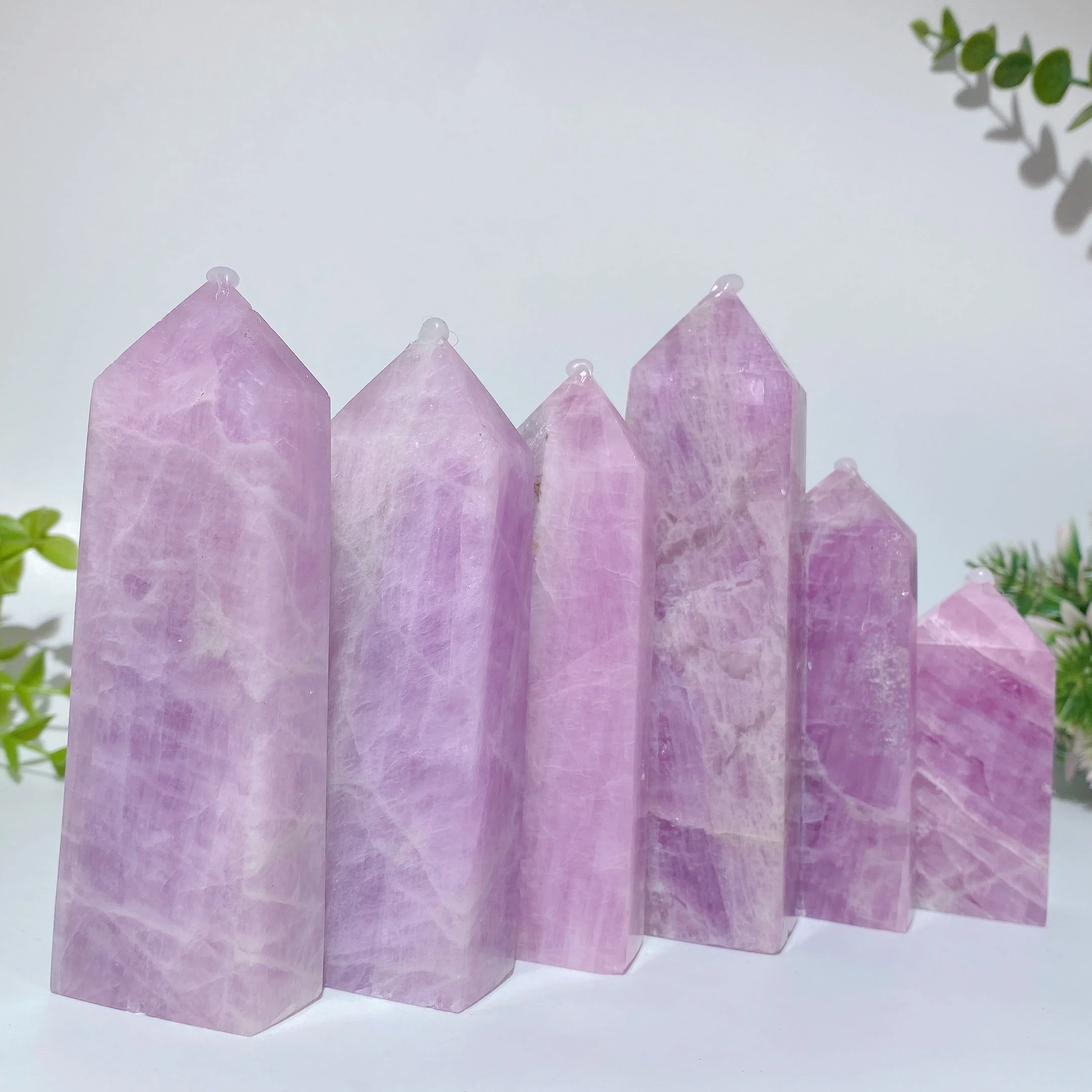 UV Reactive Kunzite Crystal Tower 3-5.5 Inch Healing Energy - Image 3