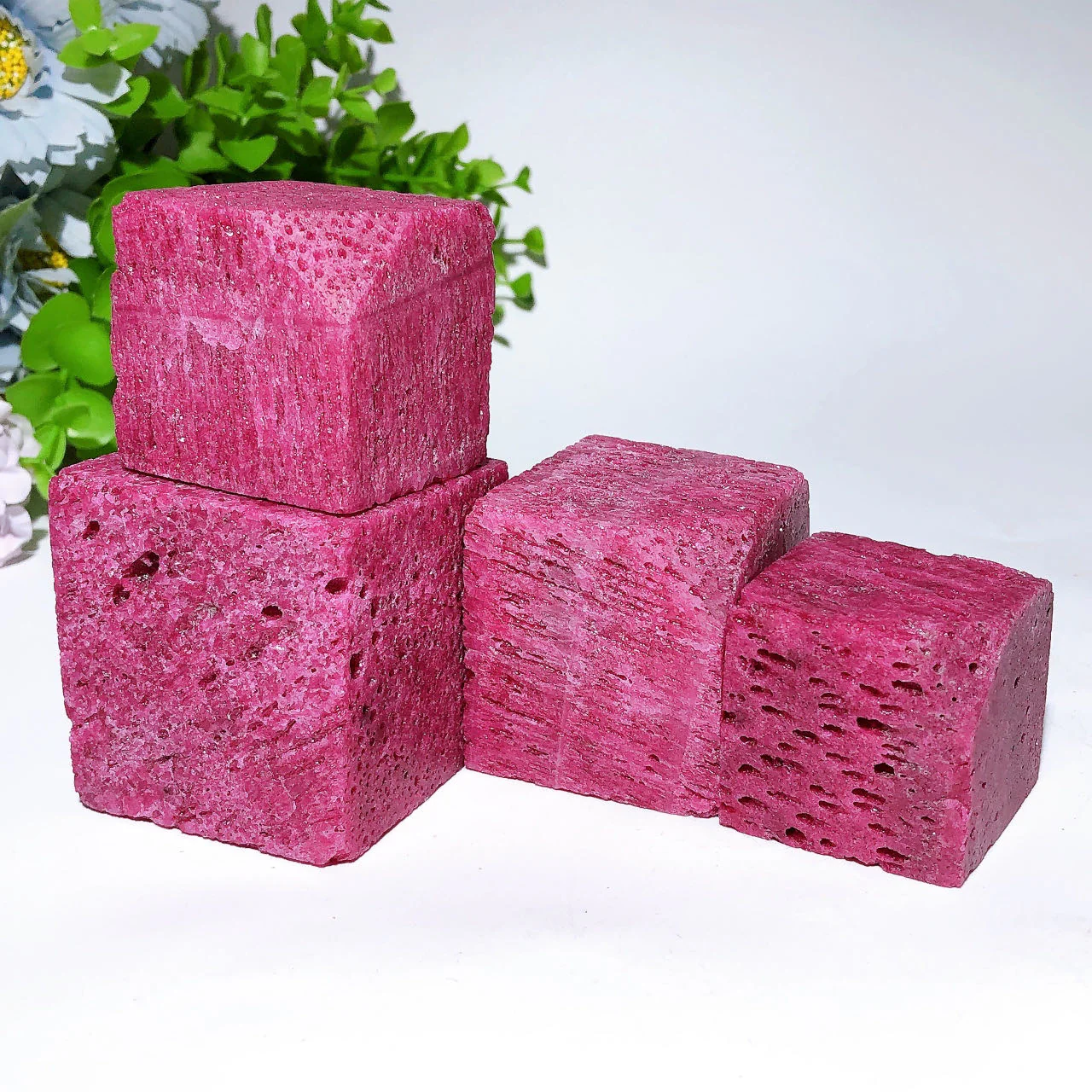 UV Reactive Honeycomb Calcite Crystal Cube 1.3-2.4 Inch Healing Carving - Image 3