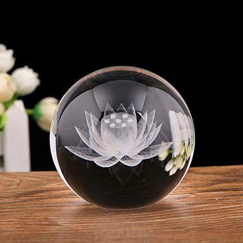 White Crystal Zen Decor with Dragon & Lotus Symbols - Image 4