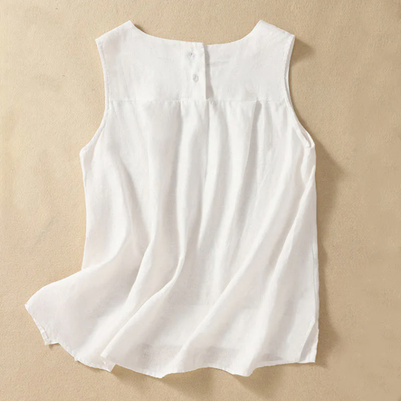 Casual Women's Cotton Linen Sleeveless Vest | Yoga Top - Image 10