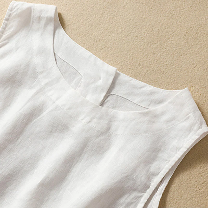 Casual Women's Cotton Linen Sleeveless Vest | Yoga Top - Image 11