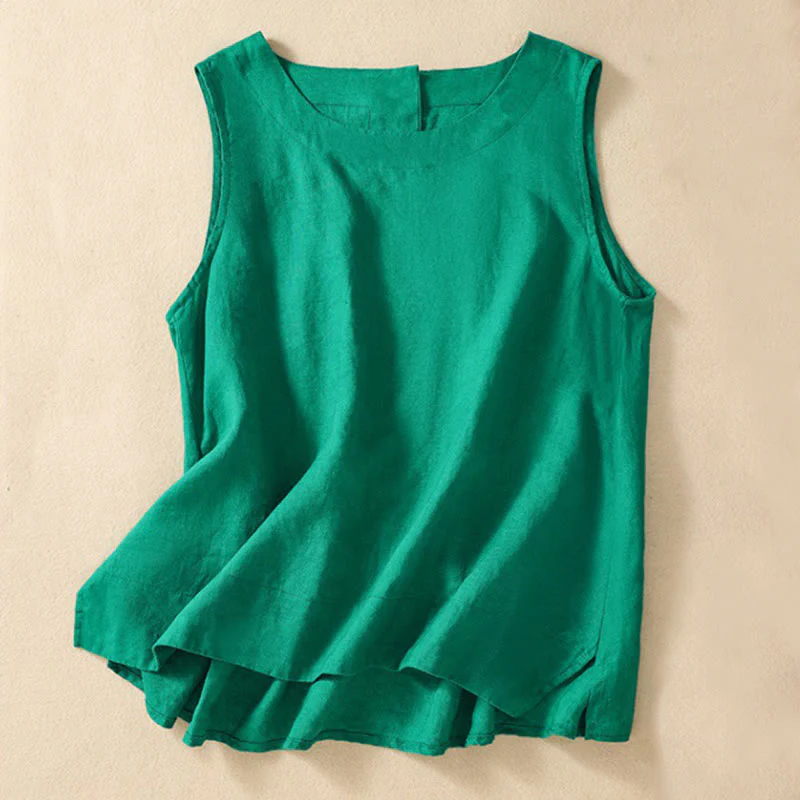 Casual Women's Cotton Linen Sleeveless Vest | Yoga Top - Image 14