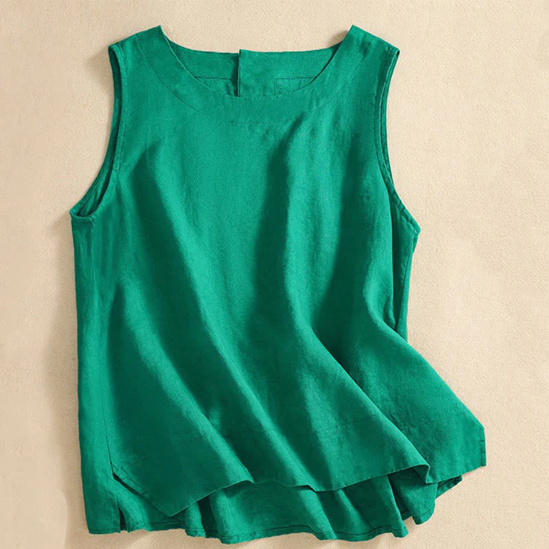 Casual Women's Cotton Linen Sleeveless Vest | Yoga Top - Image 16